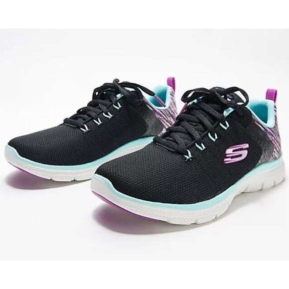 Skechers Shoes - Skechers Sneakers Shoes Flexible 4.0 Washable Lace Up Dream Easy Black 11M NEW